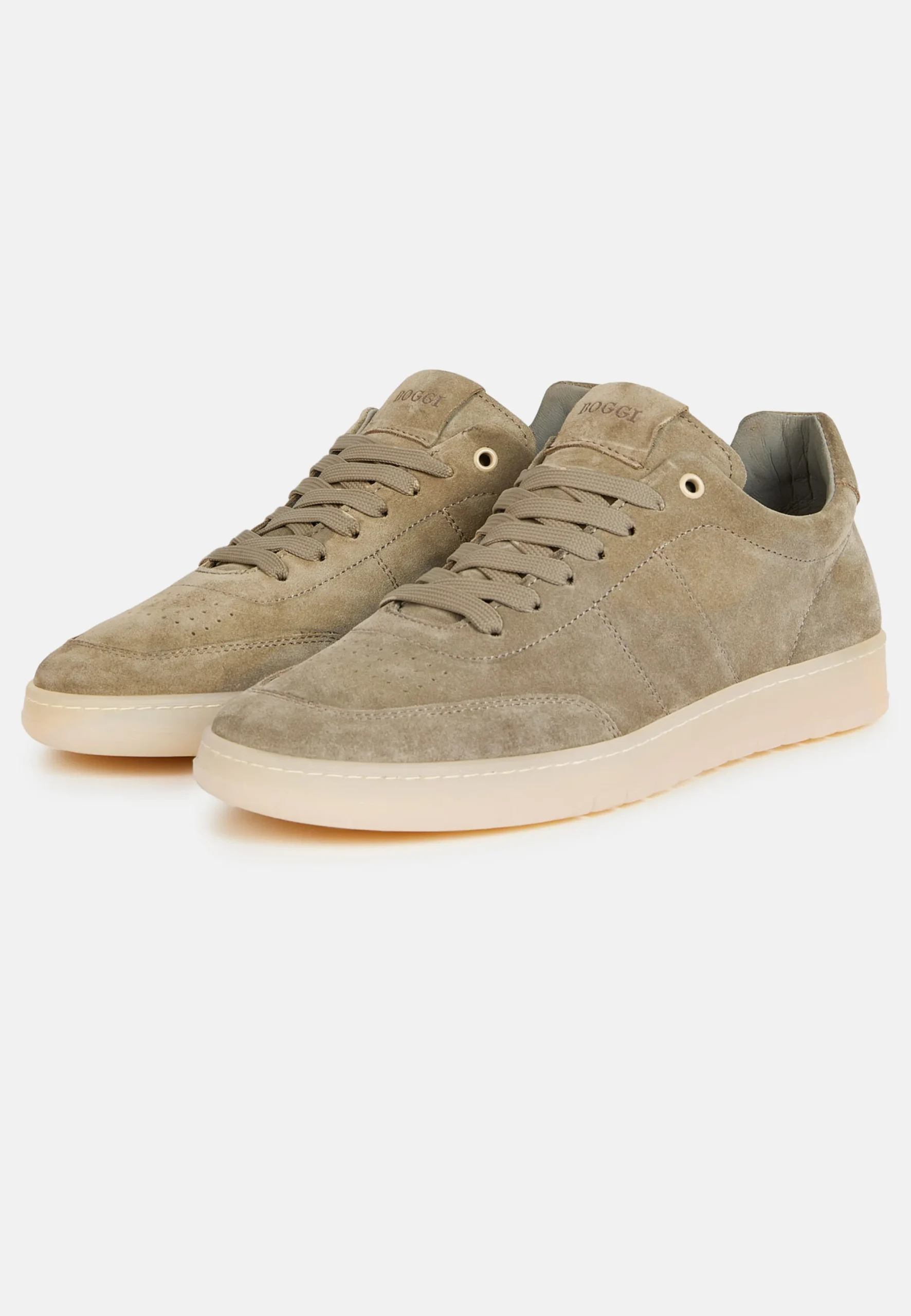 Sneakers In Pelle Scamosciata Taupe