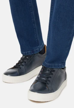 Sneakers Navy In Pelle