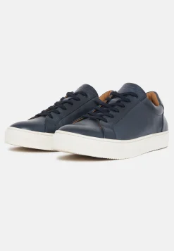 Sneakers Navy In Pelle