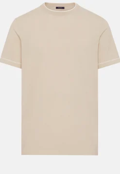 T-shirt Di Maglia Navy In Cotone Crêpe