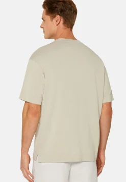 T-Shirt Di Maglia Sabbia In Cotone Pima