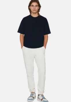 T-Shirt Di Maglia Sabbia In Cotone Pima