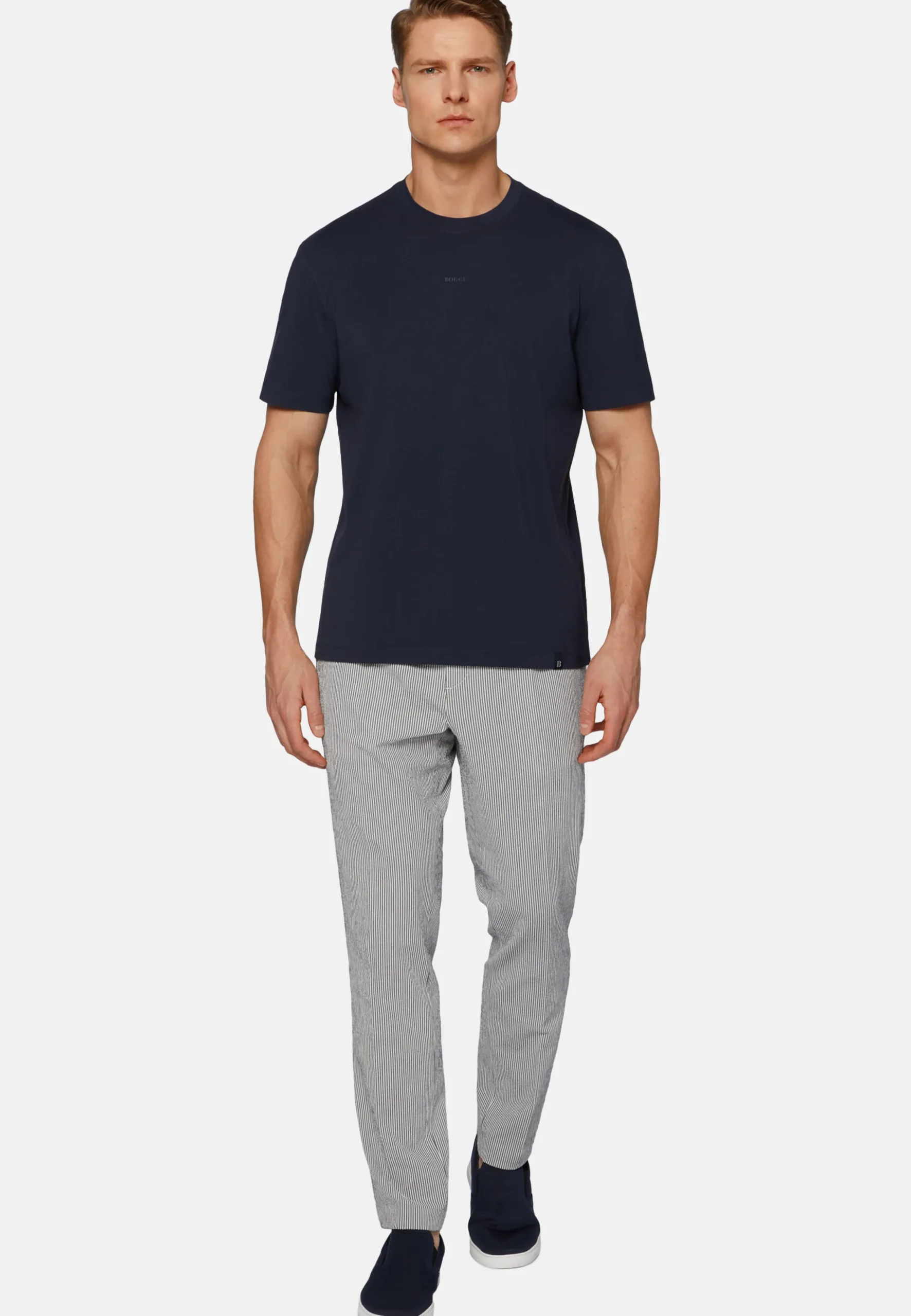 T-Shirt In Cotone Supima Elasticizzato