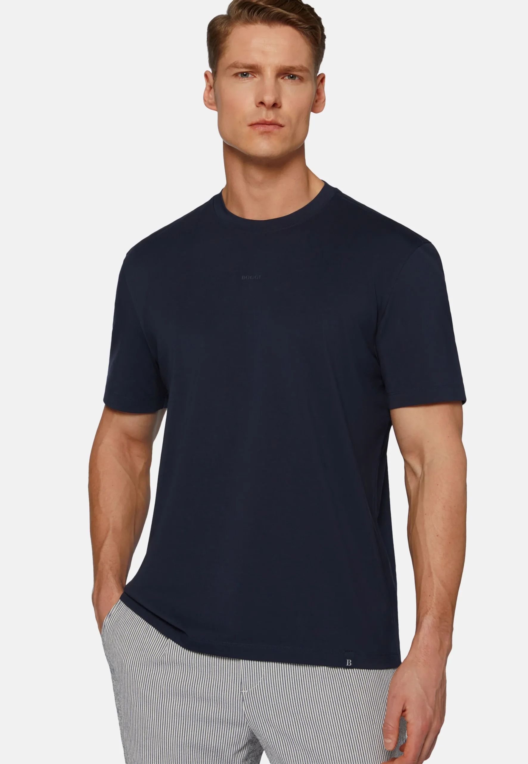 T-Shirt In Cotone Supima Elasticizzato