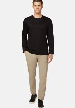T-shirt In Jersey Di Cotone Pima Maniche Lunghe