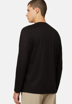 T-shirt In Jersey Di Cotone Pima Maniche Lunghe