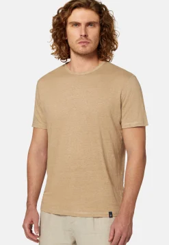 T-Shirt In Jersey Di Lino Stretch Elasticizzato