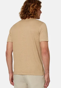 T-Shirt In Jersey Di Lino Stretch Elasticizzato