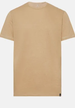 T-Shirt In Jersey Di Lino Stretch Elasticizzato