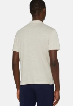 T-Shirt In Jersey Di Lino Stretch Elasticizzato