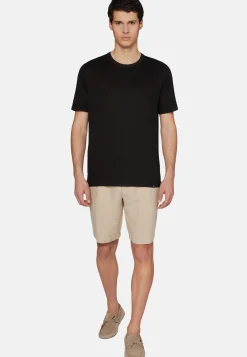 T-Shirt In Jersey Di Lino Stretch Elasticizzato