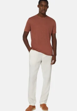 T-Shirt In Jersey Di Lino Stretch Elasticizzato