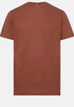 T-Shirt In Jersey Di Lino Stretch Elasticizzato