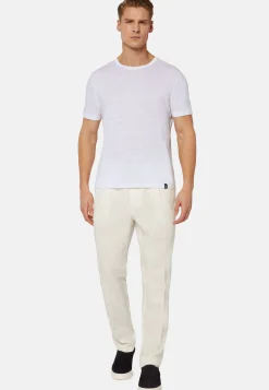 T-Shirt In Jersey Di Lino Stretch Elasticizzato