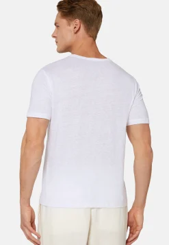 T-Shirt In Jersey Di Lino Stretch Elasticizzato