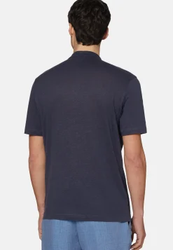 T-Shirt In Jersey Di Lino Stretch Elasticizzato