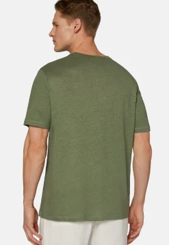 T-Shirt In Jersey Di Lino Stretch Elasticizzato