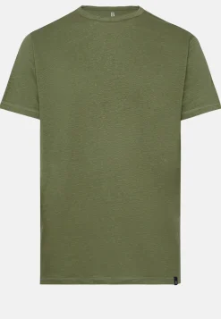 T-Shirt In Jersey Di Lino Stretch Elasticizzato